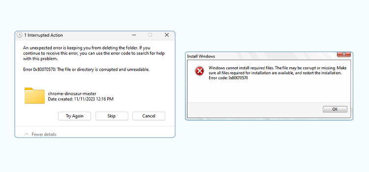 Fehlercode 0x80070570