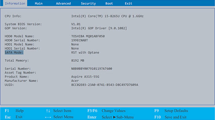 Mode SATA