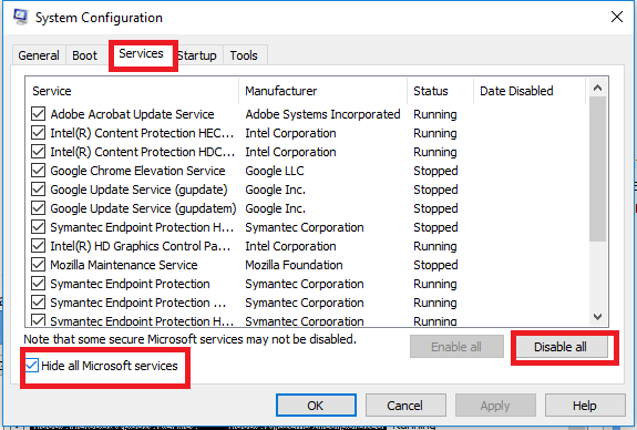 configuration du système