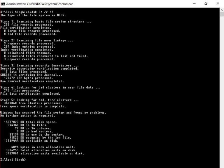 chkdsk-Scan