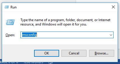 Geben Sie „msconfig“ ein