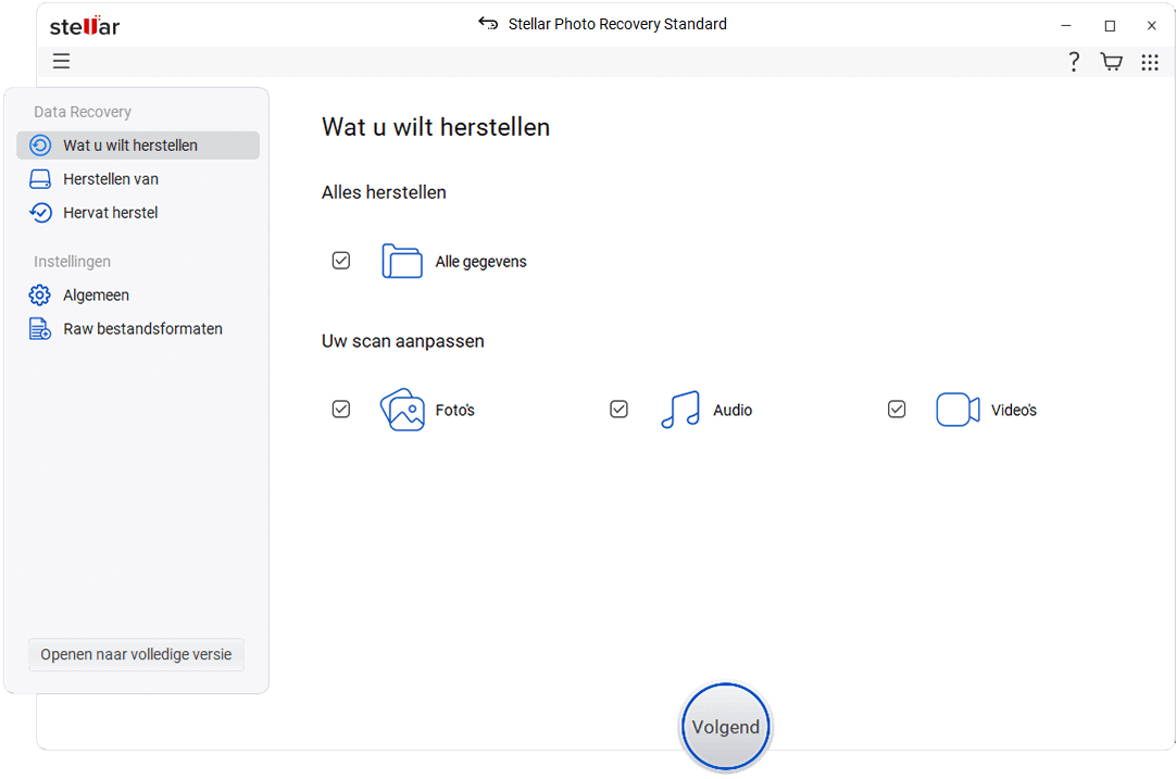  Sélectionner le type de données