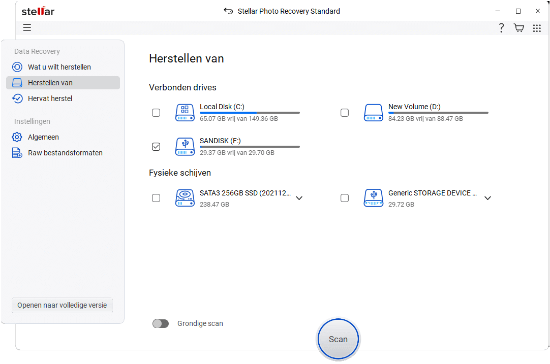 Sélectionnez Récupérer à partir de